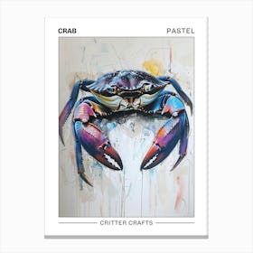 Crab Pastel Watercolour 1 Poster Canvas Print