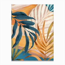 Modern Abstract Art Tropical Leaves 4 Canvas Print