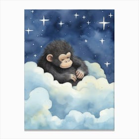 Baby Gorilla 1 Sleeping In The Clouds Canvas Print