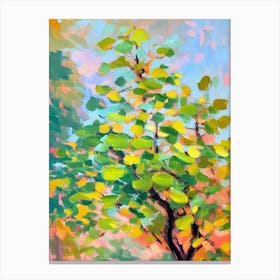 Money Tree Impressionist Painting Plant Canvas Print