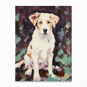 A Australian Shepherd Dog Painting, Impressionist 1 Canvas Print