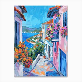 Balcony Painting In Bodrum 1 Canvas Print