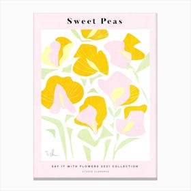 Pink Sweet Peas Canvas Print