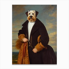 Soft Coated Wheaten Terrier Renaissance Portrait Oil Painting Canvas Print
