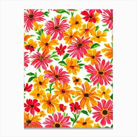 Rudbeckia Floral Print Warm Tones 2 Flower Canvas Print