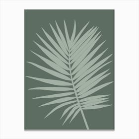 Tropical Palm Leaf Sage and Olive Green Canvas Print