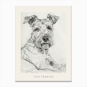 Fox Terrier Dog Line Sketch 1 Poster Canvas Print