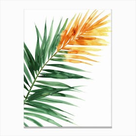 Watercolor Palm Leaf Canvas Print
