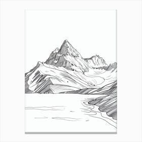 Mount Olympus Greece Line Drawing 5 Canvas Print