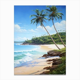 A Painting Of Flamenco Beach, Culebra Puerto Rico 1 Canvas Print
