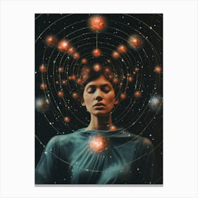 cosmic portrait of a woman in the style of cosmic surrealism 1 Canvas Print