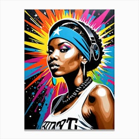Graffiti Mural Of Beautiful Hip Hop Girl 76 Canvas Print