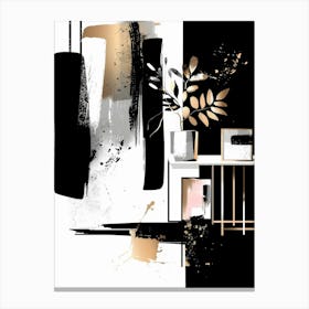 Abstract Black And White Painting 16 Canvas Print