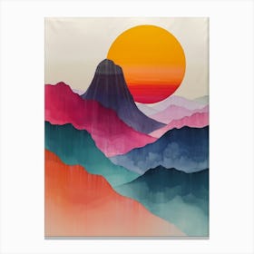 'Sunset In The Mountains' 1 Canvas Print