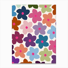 Abstract Retro Flower Colorful Canvas Print