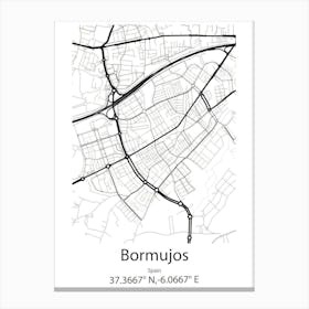 Bormujos,Spain Minimalist Map Canvas Print