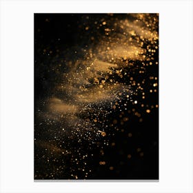 Gold Dust On Black Background Canvas Print