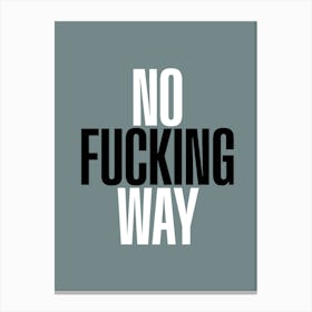 No Fucking Way Canvas Print