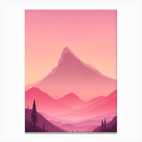 Misty Mountains Vertical Background In Pink Tone 4 Canvas Print