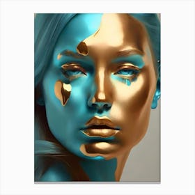 Gold And Blue Canvas Print