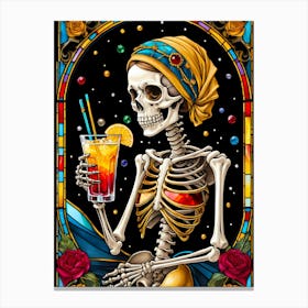 Skeleton Cocktail Canvas Print