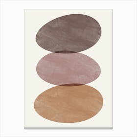 Balancing Zen Stones, Abstract Organic Shapes in Earthy Tones Canvas Print