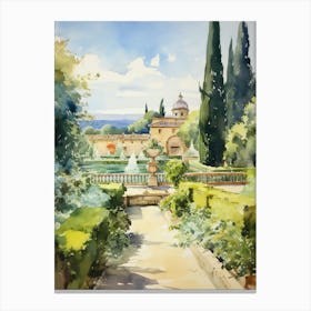 Giardino Di Boboli Italy Watercolour Painting  2  Canvas Print