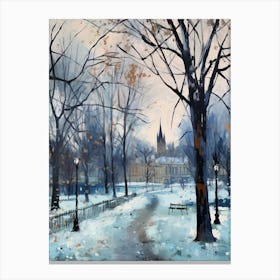 Winter City Park Painting Castle Park Bristol 4 Canvas Print