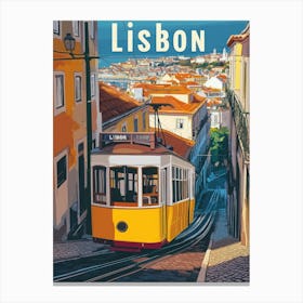 Aihrgdesign A Vintage Travel Poster Of Lisbon Canvas Print