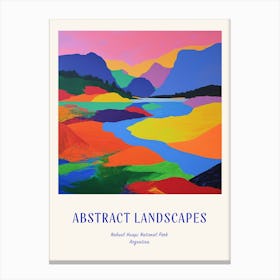 Colourful Abstract Nahuel Huapi National Park Argentina 4 Poster Blue Canvas Print