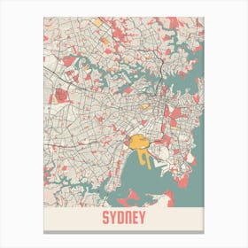 Sydney Map Poster Canvas Print