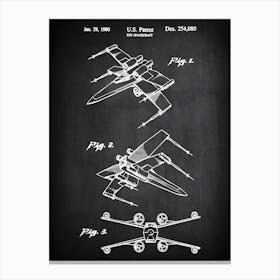 X Wing Toy Spacecraft Movie Patent Print X Wing Star Movie Wars Toy Space Vehicle Patent Art Toy Star Art Wars Poster Ef0801 Canvas Print