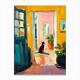 Cat In Doorway Canvas Print