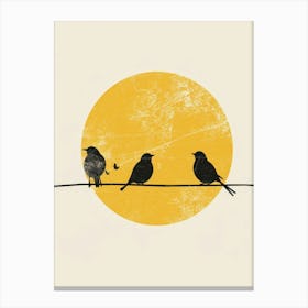 Birds On Wire 1 Canvas Print