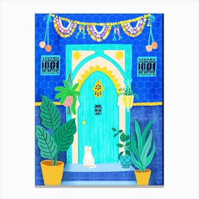 Chefchaouen Blue Door Canvas Print