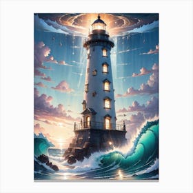 A Lighthouse In The Middle Of The Ocean 56 Canvas Print