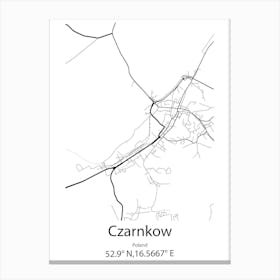 Czarnkow,Poland Minimalist Map Toile