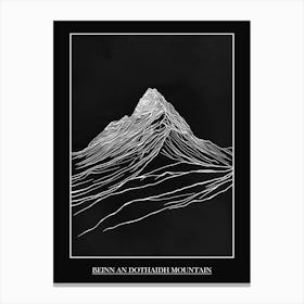 Beinn An Dothaidh Mountain Line Drawing 1 Poster Canvas Print