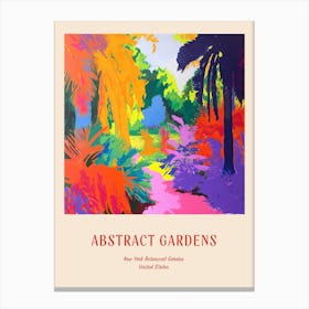 Colourful Gardens New York Botanical Garden Usa 3 Red Poster Canvas Print