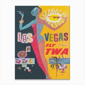 Las Vegas Casino Retro Vintage Travel Poster Canvas Print