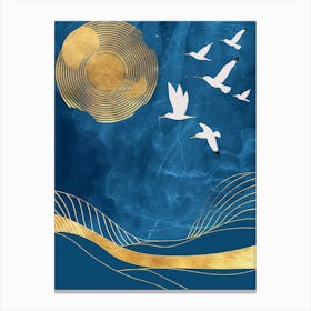 Seagulls In The Sky 4 Canvas Print