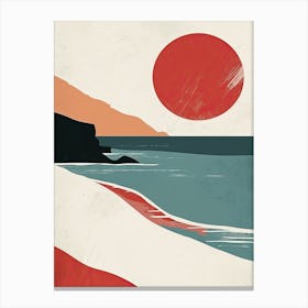 Sunset At The Beach, Scandinavian Simplicity 4 Canvas Print