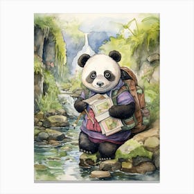 Panda Art Geocaching Watercolour 1 Canvas Print