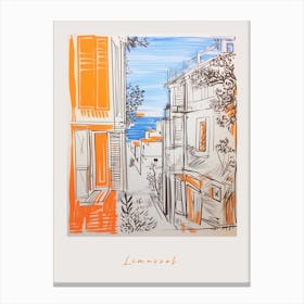 Limassol Cyprus 2 Orange Drawing Poster Canvas Print