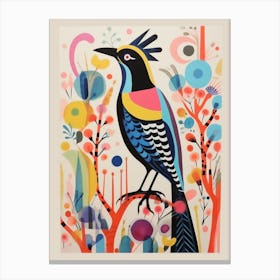 Colourful Scandi Bird Lapwing 2 Canvas Print