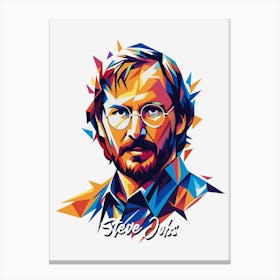 Steve Jobs 03 Portrait WPAP Pop Art Canvas Print