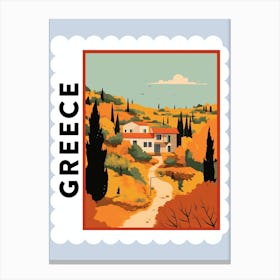 Greece 2 Travel Stamp Poster Canvas Print