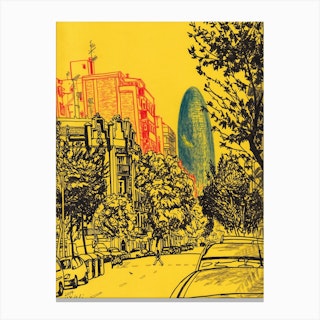 Yellow Agbar Tower Canvas Print