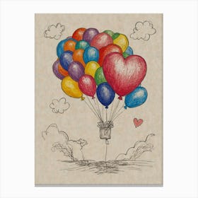 Balloons In The Sky Canvas Print