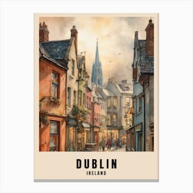 Dublin City Ireland Travel Poster (4) Canvas Print